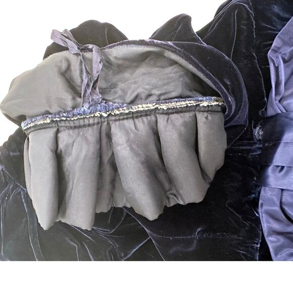 Act I New York Cobalt Blue Velvet Vintage 1980s Cocktail Dress-Size 7/8 Stunning - Picture 10 of 12